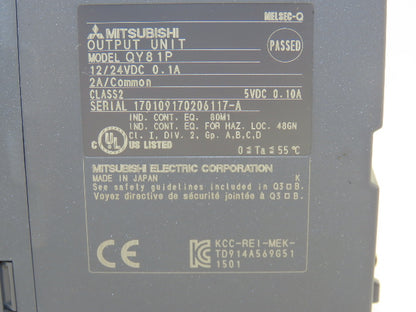 Mitsubishi Electric QY81P Melsec PLC Output Module 12/24VDC Lot of 5