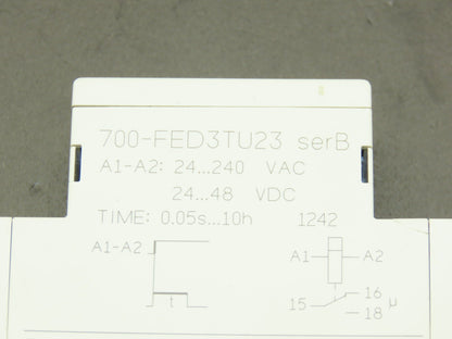 Allen Bradley 700-FED3TU23 Ser B Safety Time Delay Relay Unit AC/DC 0.05s-10H