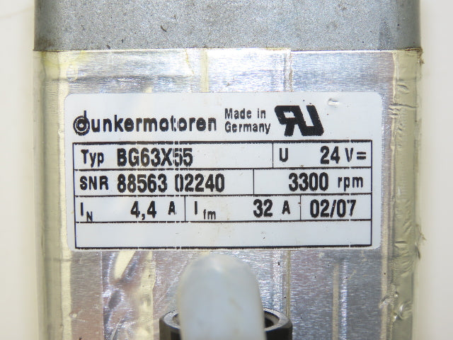 Dunkermotoren PLG52 Gear Motor 64:1 Reducer 51 RPM 24V 12mm Shaft
