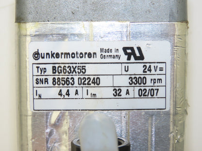 Dunkermotoren PLG52 Gear Motor 64:1 Reducer 51 RPM 24V 12mm Shaft