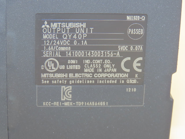 Mitsubishi Electric QY40P Melsec PLC Output Module 12/24 VDC Lot of 7