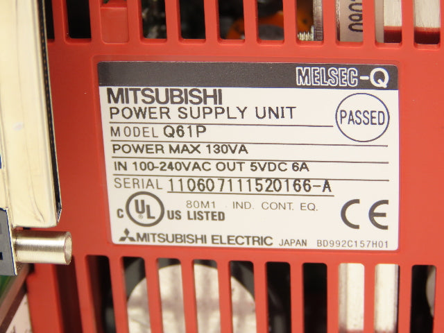 Mitsubishi Electric Q38B Melsec PLC Backplane Rack Power Supply Module 8 Slot