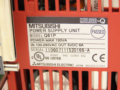 Mitsubishi Electric Q38B Melsec PLC Backplane Rack Power Supply Module 8 Slot