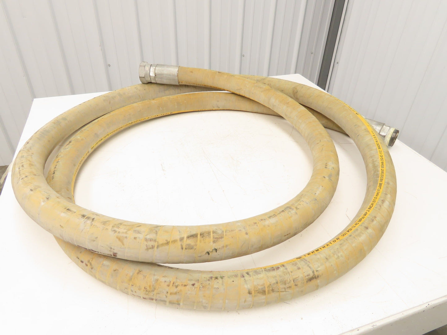 Gates Terminator 2"x 21' Fire Resistant Yellow Rubber Hose 501psi MSHA 2G-IC