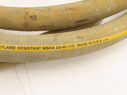 Gates Terminator 2"x 21' Fire Resistant Yellow Rubber Hose 501psi MSHA 2G-IC