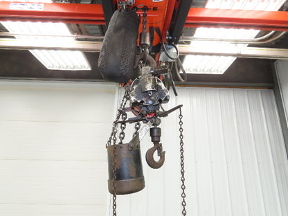 Aro 7700D 1/2 Ton 1000LB Pneumatic Air Chain Hoist 13' Lift 5' Pull Chain