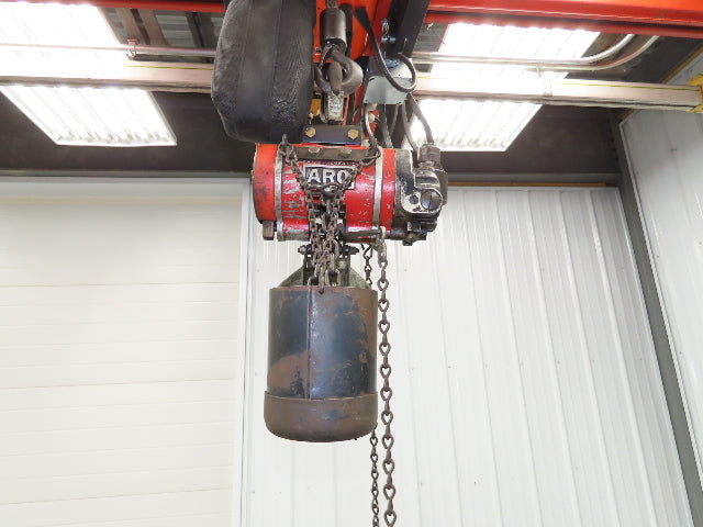 Aro 7700D 1/2 Ton 1000LB Pneumatic Air Chain Hoist 13' Lift 5' Pull Chain