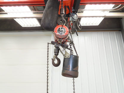 Aro 7700D 1/2 Ton 1000LB Pneumatic Air Chain Hoist 13' Lift 5' Pull Chain