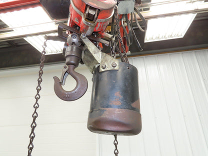 Aro 7700D 1/2 Ton 1000LB Pneumatic Air Chain Hoist 13' Lift 5' Pull Chain