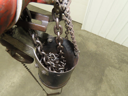 Aro 7700D 1/2 Ton 1000LB Pneumatic Air Chain Hoist 13' Lift 5' Pull Chain