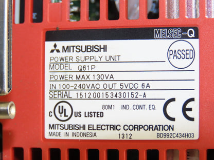 Mitsubishi Electric Q38B Melsec PLC Backplane Rack Power Supply Module 8 Slot