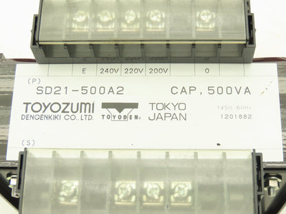 Toyozumi SD21-500A2 Stepdown Control Transformer 500va HV 240 LV 115