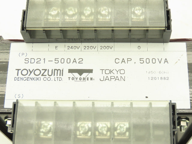 Toyozumi SD21-500A2 Stepdown Control Transformer 500va HV 240 LV 115