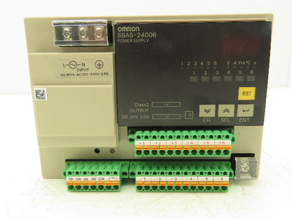 Omron S8AS-24006 Power Supply 6 Channel 24VDC 10A Out 120/240VAC 3.8A 1Ph In