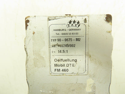 ZAE M040B Worm Gearbox 14.5:1 Reducer Hollow Shaft IEC 56 Frame 90-0675-M2