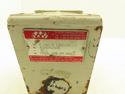 ZAE M 040 B Worm Gearbox Reducer 39:1 Ratio Hollow Shaft IEC 56 Frame