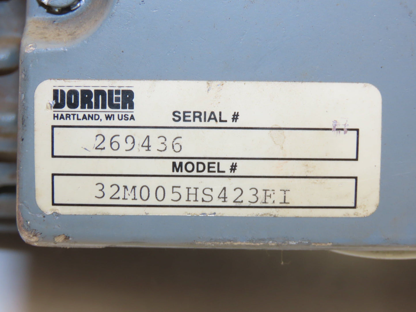 Dorner 32M005HS423EI Conveyor Gearmotor 5:1 Ratio 1/2Hp 340rpm 230/460V 3PH