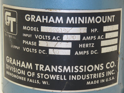 Graham Stowell 0626140 Minimount DC Motor Drive Input 120VAC  Output 90VDC