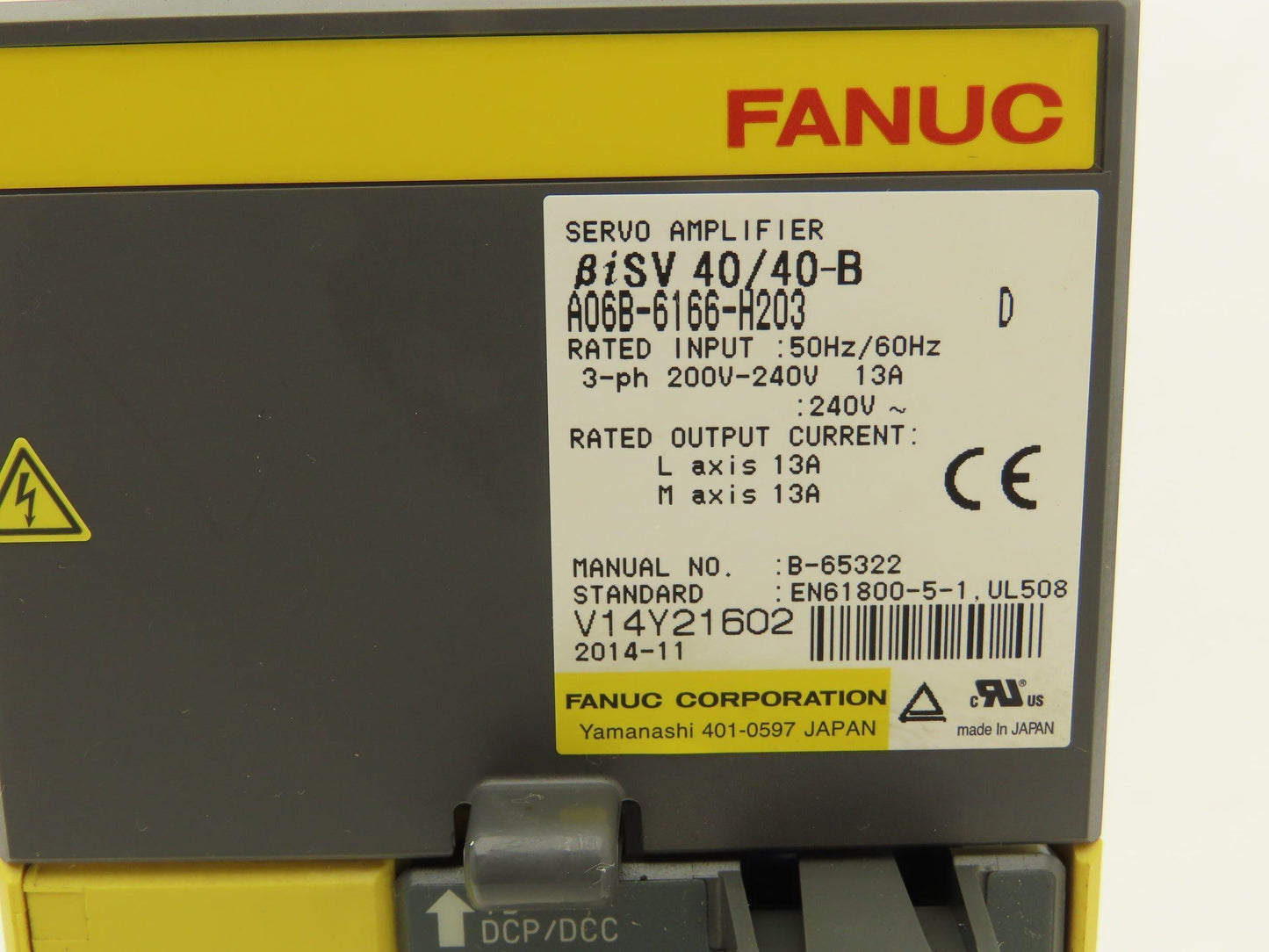 Fanuc A06B-6166-H203 Servo Amplifier L-Axis M-Axis 13A