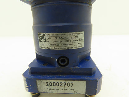 Alpha Getriebebau SP 060-MF1-7 -021-000 Planetary Gearbox 7:1 Reducer 571rpm
