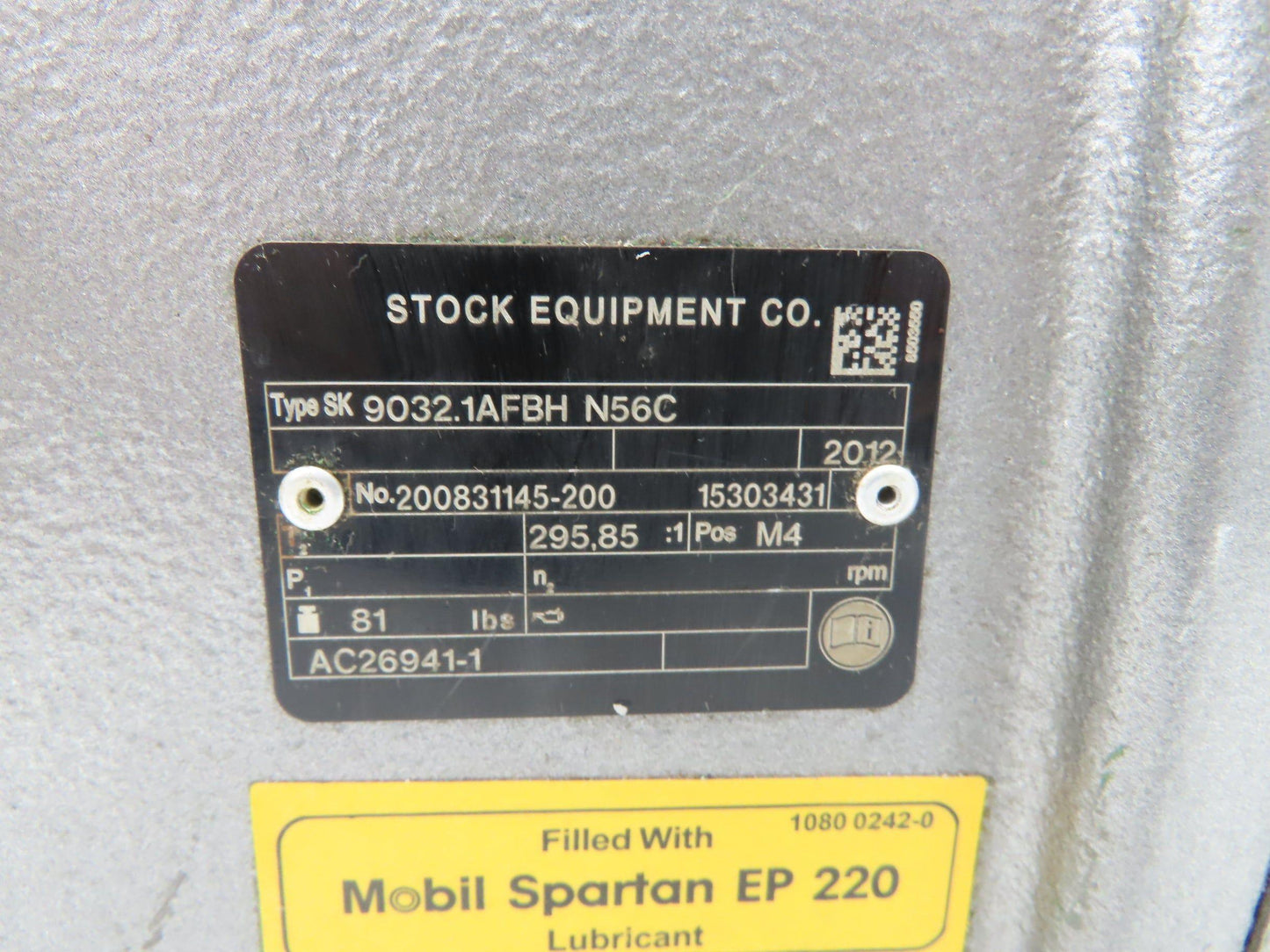 Nord SK 9032.1AFBH N56C Helical Gear Reducer 295.85:1 Gearbox Hollow Shaft 6 RPM