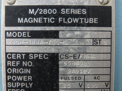 Foxboro 280H-SBBA-TSG-G Magnetic Flow Meter 1/2" Flow Tube 2800 Series 316 SST