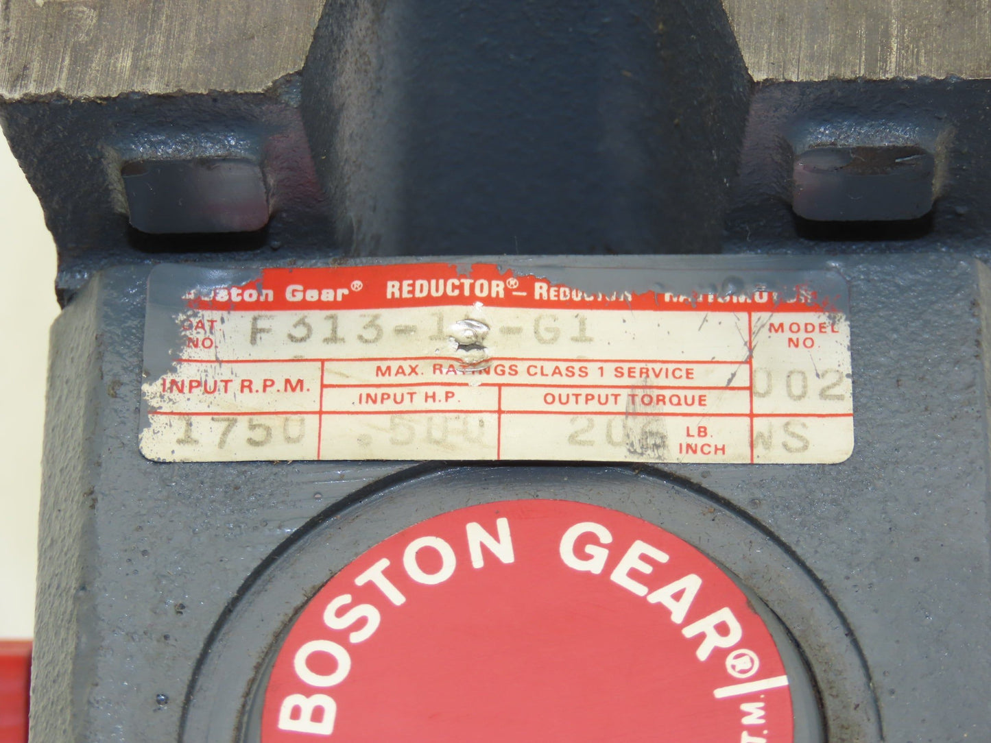 Boston Gear F313-15-G1 Worm Gearbox 15:1 Ratio 1/2Hp 116rpm 56C LH Output