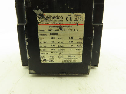 Whedco MTR-3S45-G-R-0-E-S-A Brushless DC Servo Motor with Encoder 600vdc