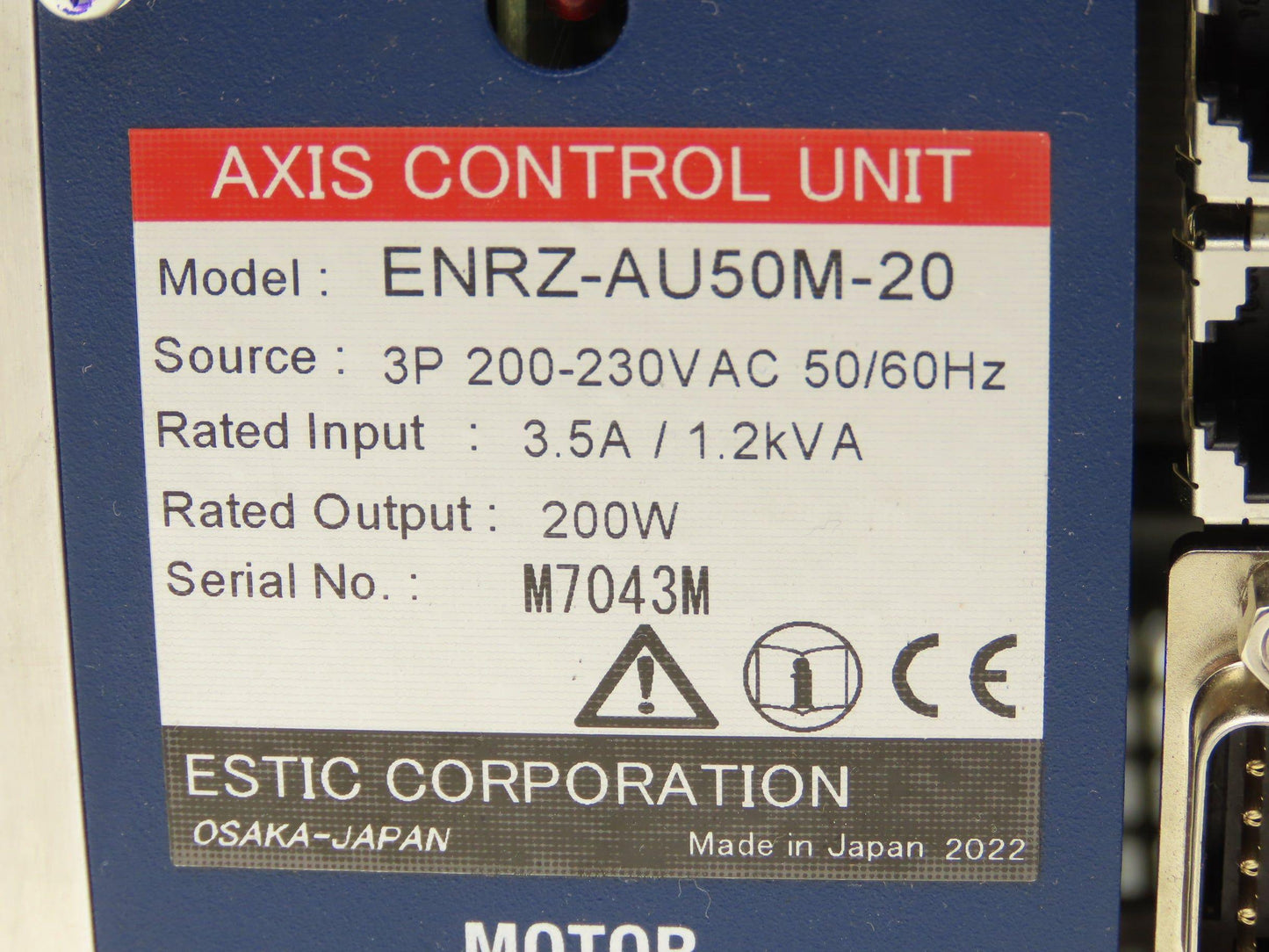 Estic ENRZ-AU50M-20 Axis Control Unit 3Ph 230v 200W