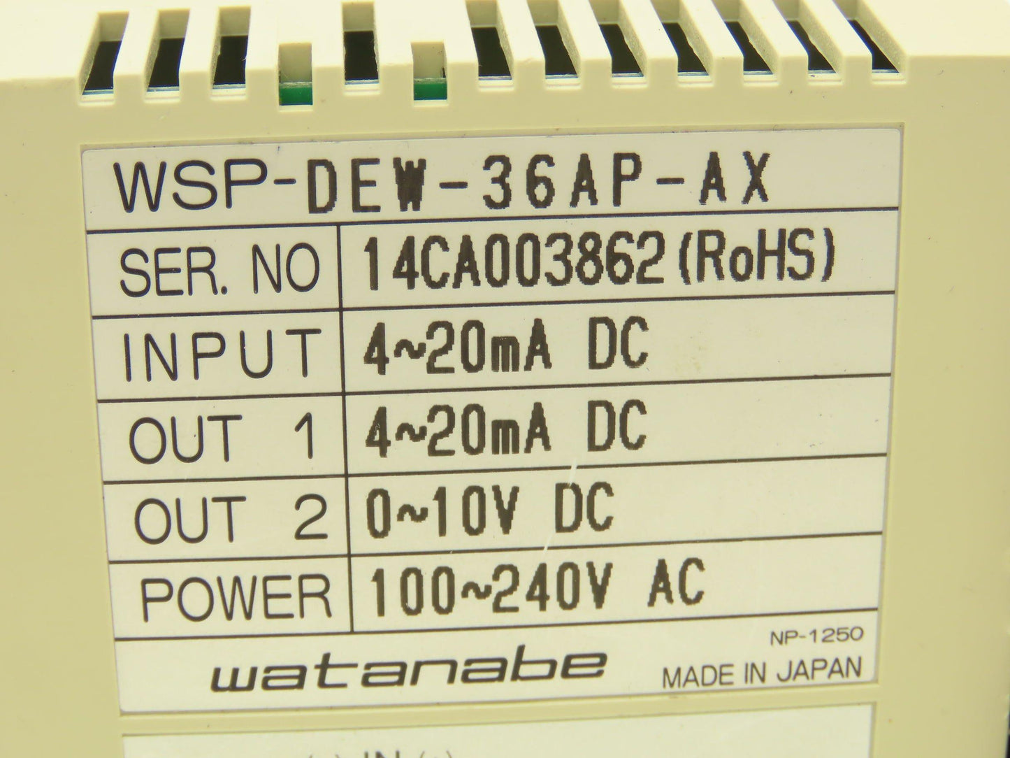 Watanabe WSP-DEW-36AP-AX Isolation Converter 2-Output High Speed