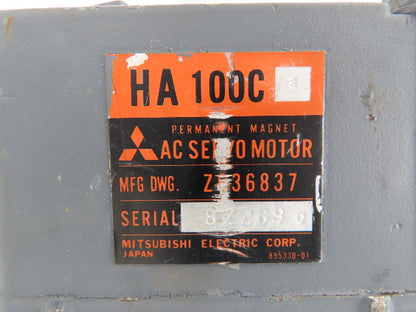 MITSUBISHI HA 100CS Z636837 AC Servo Permanent Magnet Motor No Encoder