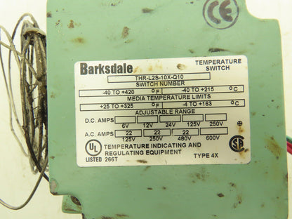 Barksdale THR-L2S-10X-Q10 Temperature Switch 125/250/480VAC 25-325°F
