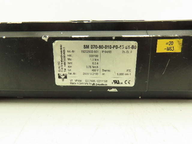 Elau SM 070-60-010-P0-45-S1-B0 AC Servo Motor 600rpm 400V