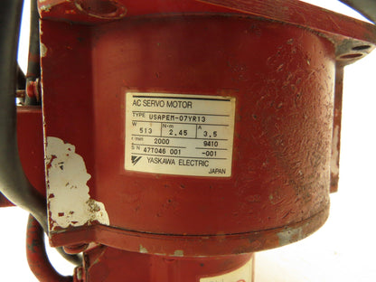 Yaskawa Electric USAPEM-07YR13 Servo Motor 200RPM 2.45Nm With Encoder