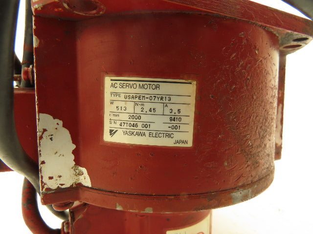 Yaskawa Electric USAPEM-07YR13 Servo Motor 200RPM 2.45Nm With Encoder