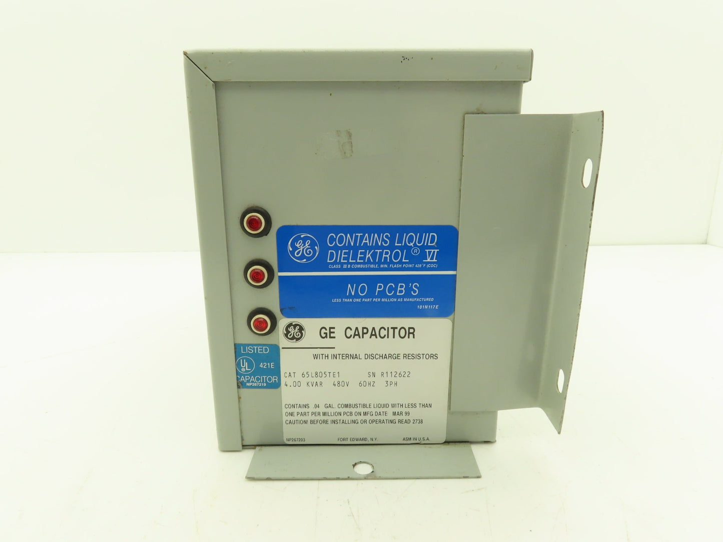 GE General Electric 65L805TE1 Dielektrol VI Enclosed Capacitor 4 Kvar 480V 3PH