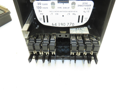 Westinghouse 64190770/246C715G01 D4B-2F Two Stator Watthour Meter Kilowatthours