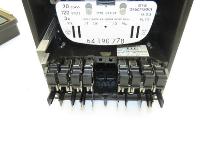 Westinghouse 64190770/246C715G01 D4B-2F Two Stator Watthour Meter Kilowatthours