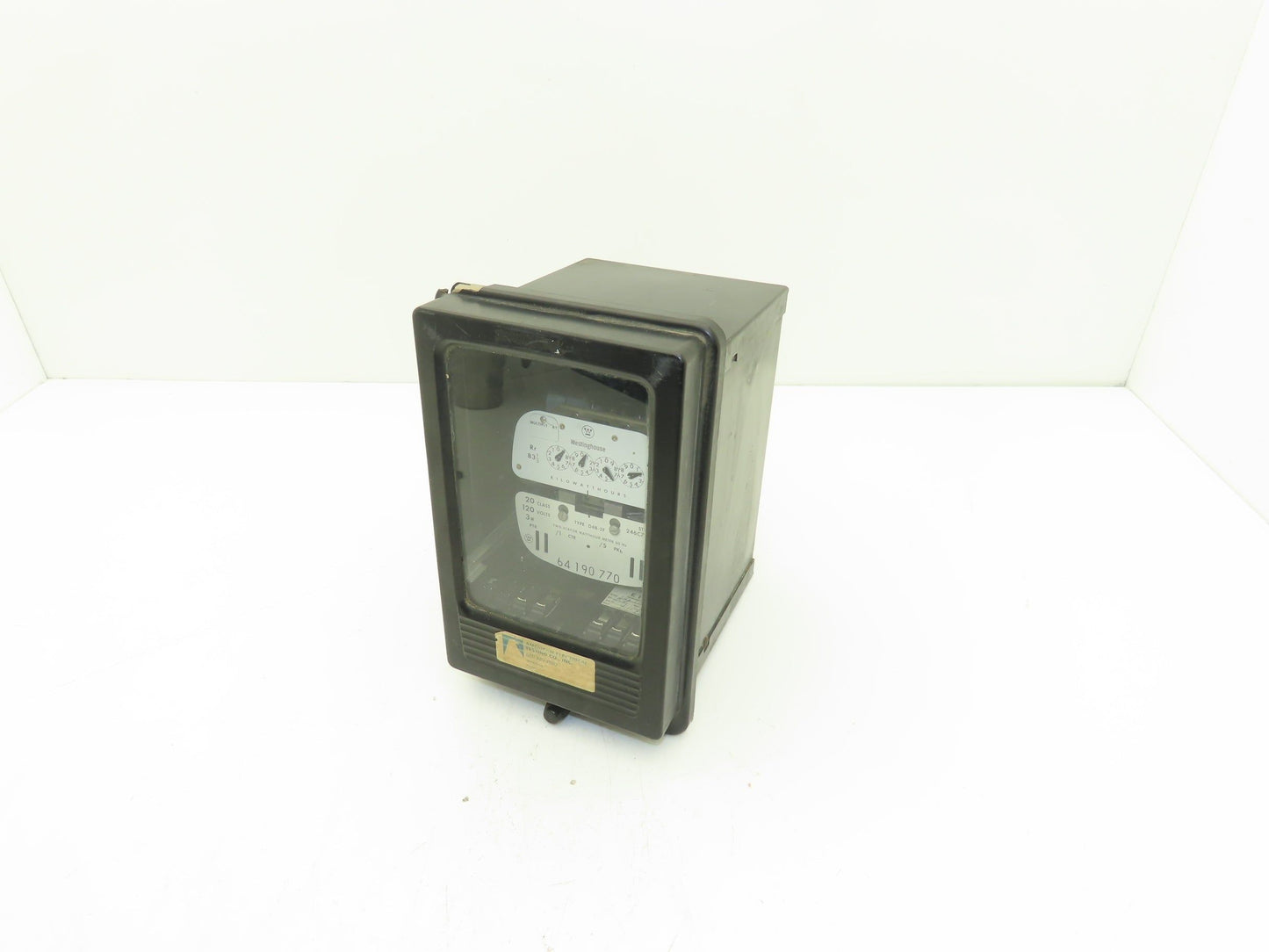 Westinghouse 64190770/246C715G01 D4B-2F Two Stator Watthour Meter Kilowatthours