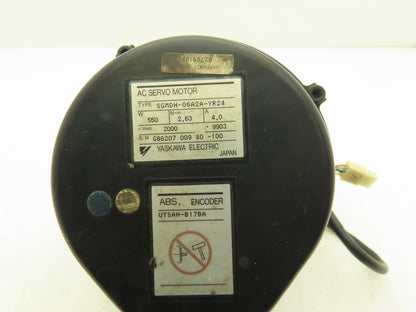 Yaskawa SGMDH-06A2A-YR24 AC Servo Motor 550W 2.63Nm 2000 RPM with Encoder