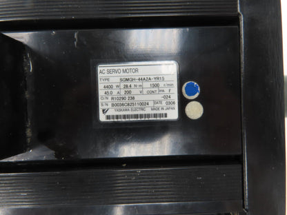 Yaskawa Electric SGMGH-44A2A-YR15 AC Servo Motor 4400W 28.4N-m 1500rpm 200V