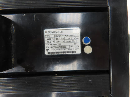Yaskawa Electric SGMGH-44A2A-YR15 AC Servo Motor 4400W 28.4N-m 1500rpm 200V