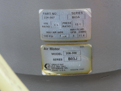 Graco Viscount II Metering Dispensing Drum Unloader Bulldog Pneumatic Hydraulic