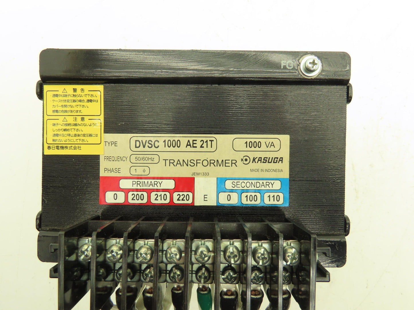 Kasuga DVSC 1000 AE 21T Control Transformer 1KVA 1000VA 1Ph HV 220 LV 120