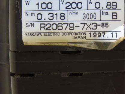 Yaskawa SGMP-01AWYR12 AC Servo Motor 100W 3000rpm 200V
