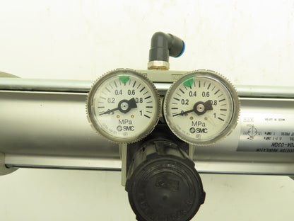SMC VBA20A-03GN Booster Regulator 0-145psi With Gauges
