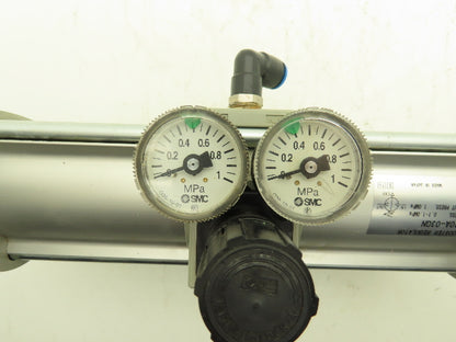SMC VBA20A-03GN Booster Regulator 0-145psi With Gauges