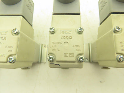 SMC VX210JG Direct Operated 2 Port Solenoid Valve 0.6MPa 3mm Orifice Lot of 8