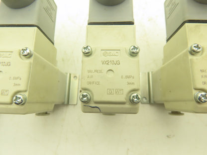 SMC VX210JG Direct Operated 2 Port Solenoid Valve 0.6MPa 3mm Orifice Lot of 8