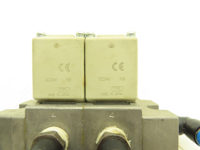 SMC Direct Operated 2 Port Solenoid Two Valve Manifold Assembly 1MPa 4mm Orifice